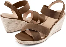 Ablanczoom Espadrilles Wedge Sandals for Women: Dressy Open Toe Ankle Strap Wedges Heels for Womens Comfortable Platform Sandal for Summer Casual Vacation Travel Work
