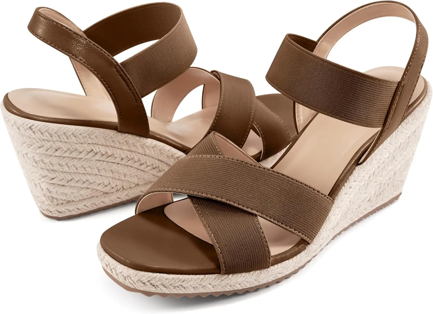 Ablanczoom Espadrilles Wedge Sandals for Women: Dressy Open Toe Ankle Strap Wedges Heels for Womens Comfortable Platform Sandal for Summer Casual Vacation Travel Work