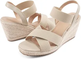 Ablanczoom Espadrilles Wedge Sandals for Women: Dressy Open Toe Ankle Strap Wedges Heels for Womens Comfortable Platform Sandal for Summer Casual Vacation Travel Work