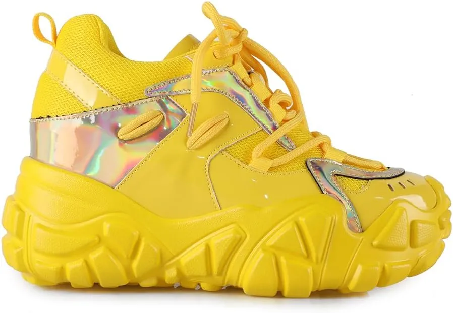 AnthonyWang Persimmon-01 Lace Up Hidden Wedge Women's Sneakers