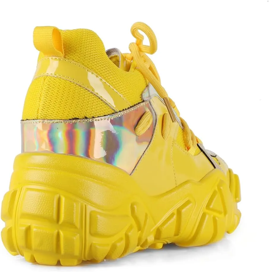 AnthonyWang Persimmon-01 Lace Up Hidden Wedge Women's Sneakers