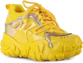 AnthonyWang Persimmon-01 Lace Up Hidden Wedge Women's Sneakers
