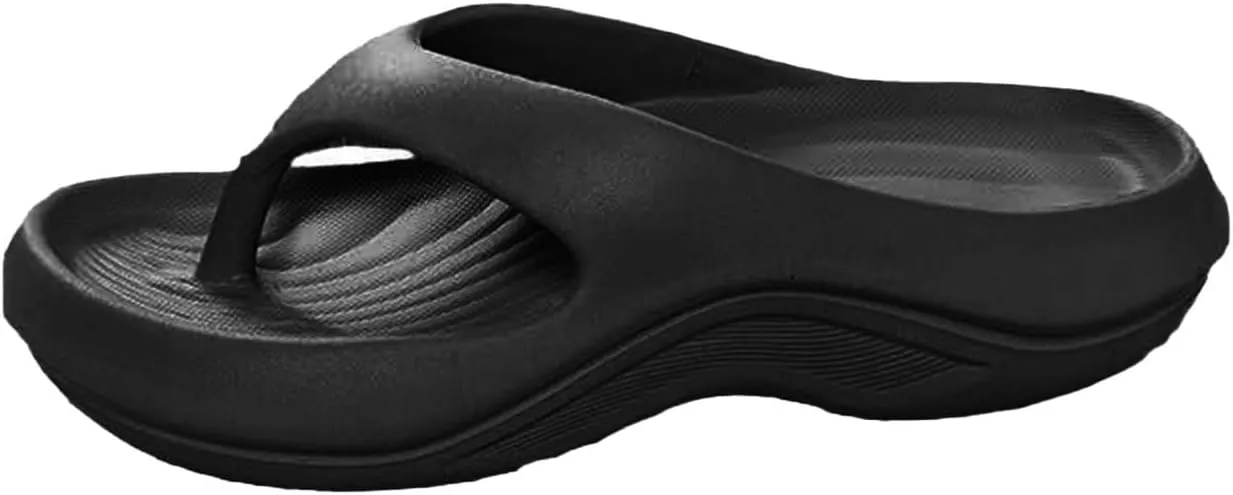 Arch Support Flip Flops for Women Plantar Fasciitis Orthopedic Sandals for Women Arch Support Walking Sandals Platform Recovery Flipflops Pillow Soft Summer Beach Shoes Non-slip Comfort Lightweight