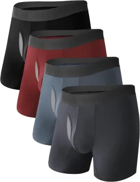 BAMBOO COOL Men's Ultra Breathable Underwear Mesh Boxer Briefs with Lightwight Wasitband,No Ride Up,Multipack