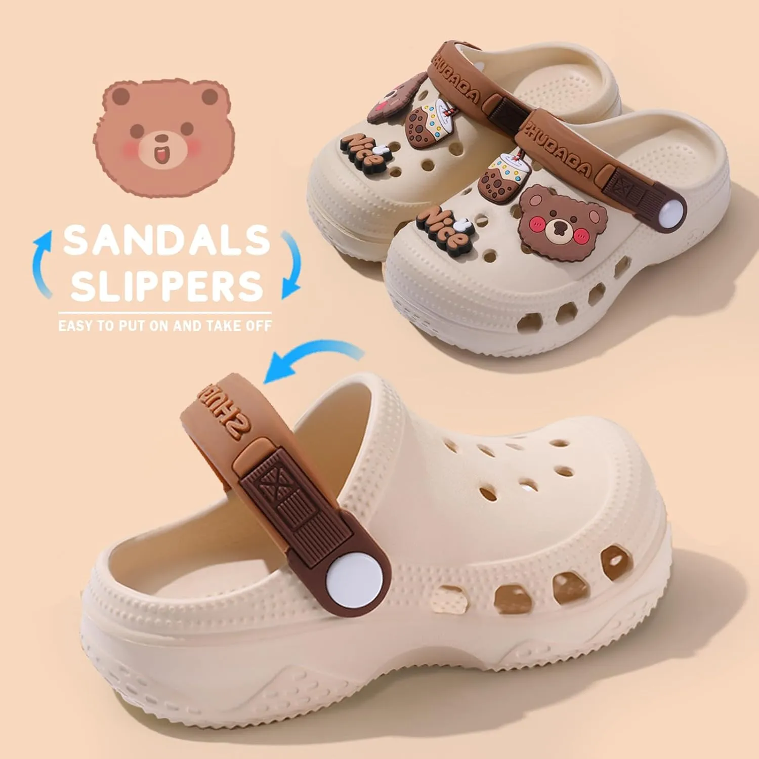 Boys Girls Toddler Clogs Little Kids Slip on Slides Sandals Children Summer Beach Pool Outdoor Water Shoes Shower Slippers