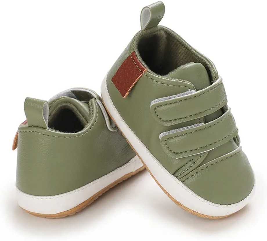 Clowora Baby Boys Girls Shoes Non-Slip Rubber Sole Sneakers Infant First Walking Toddler Crib Shoes Newborn Loafers Flats.
