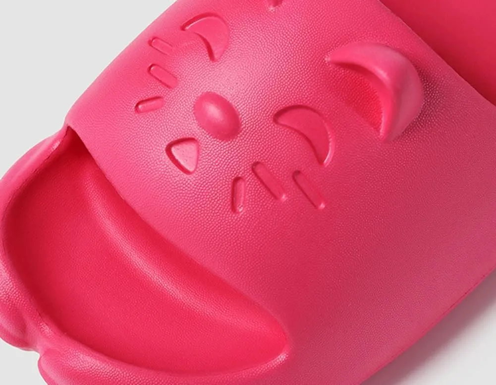 Cute Slippers Shower Shoes for Women Men Bathroom Sandals Non-Slip Cartoon Cat Shaped Indoor Outdoor Summer Slippers