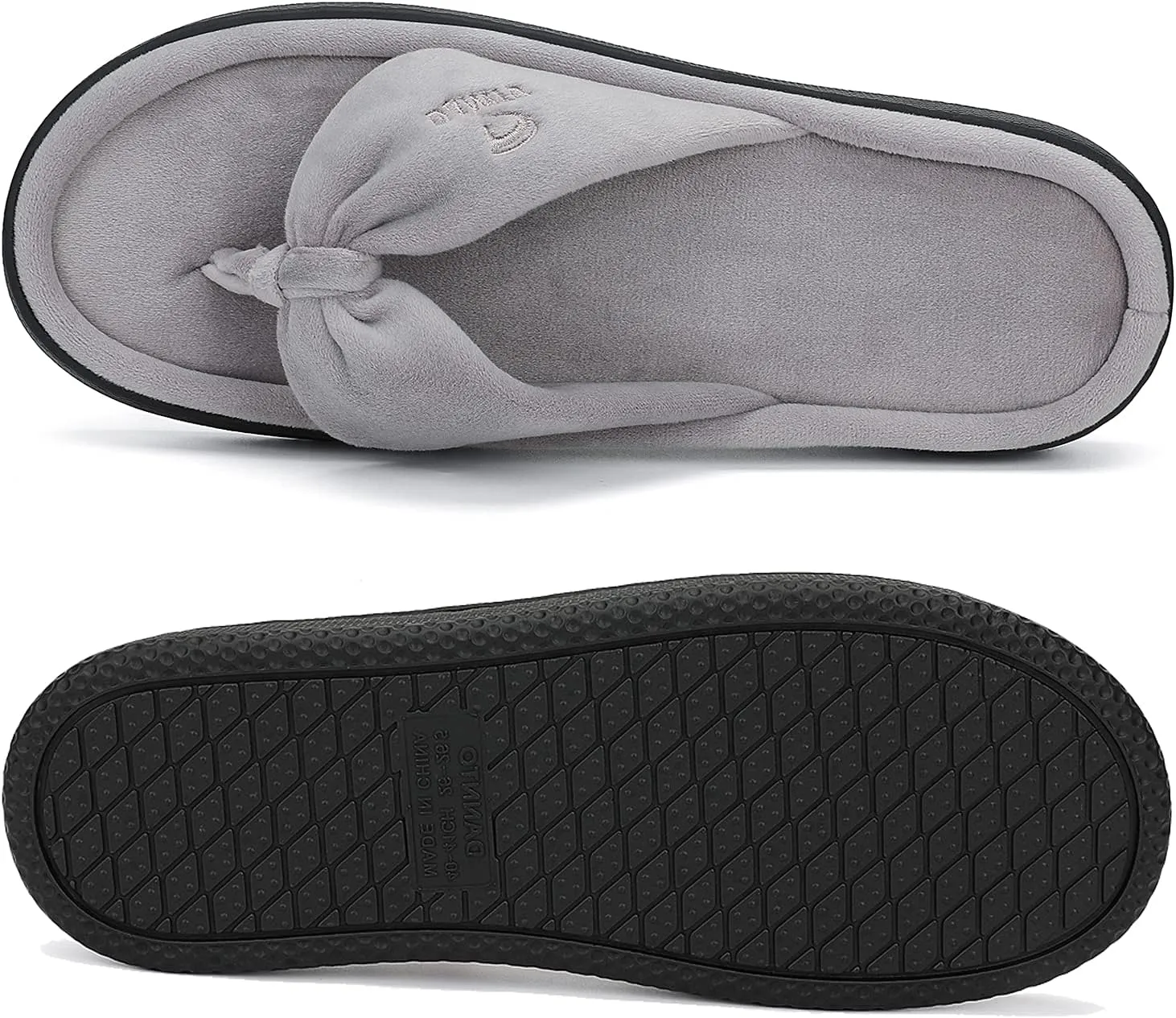 Dannto Women's House Slippers Memory Foam Flip Flops Thong Indoor Shoes Open Toe