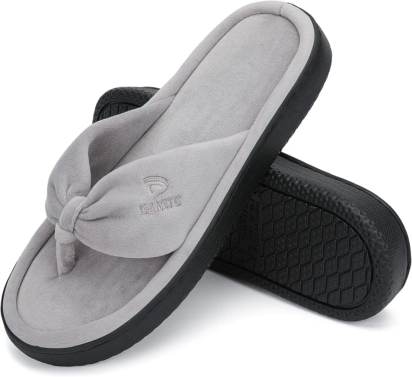 Dannto Women's House Slippers Memory Foam Flip Flops Thong Indoor Shoes Open Toe