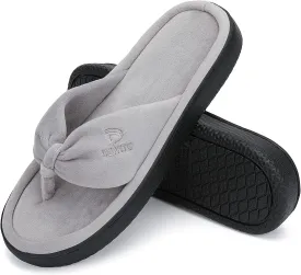 Dannto Women's House Slippers Memory Foam Flip Flops Thong Indoor Shoes Open Toe