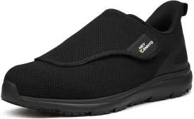 Diabetic Shoes for Men Wide Non-Slip Water-Resistant Orthopedic Slip On Walking Shoes Adjustable Closure Sneakers for Swollen Feet Neuropathy Relief, Arch Support