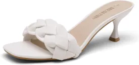 DREAM PAIRS Womens Stilettos Heels Open Square Toe Comfort Low Kitten Heels Sexy Dress Pumps Sandals Evening Party Prom Dance Shoes
