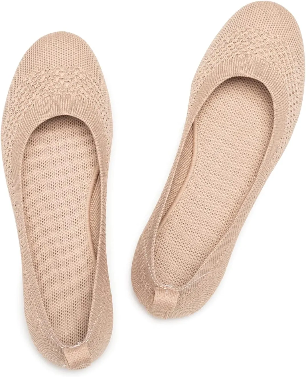 Frank Mully Womens Ballet Flat Shoes Knit Dress Shoes Round Toe Slip On Ballerina Walking Flats Shoes for Woman Low Wedge Comfort Soft