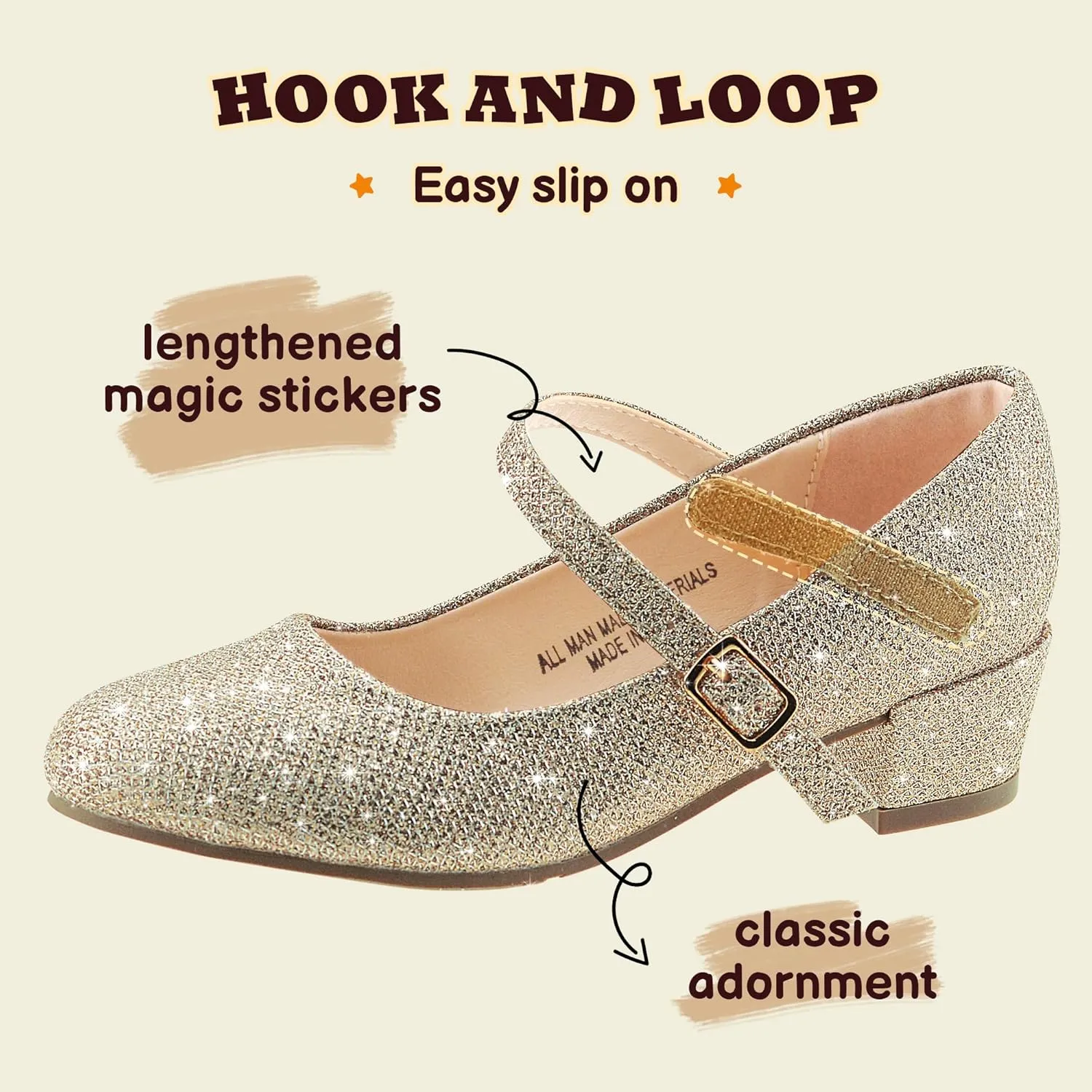 Girls Dress Shoes-Mary Jane Shoes for Girls, Princess Wedding Party Flower Girl School Shoes Low Heel Flats for Little/Big Kids