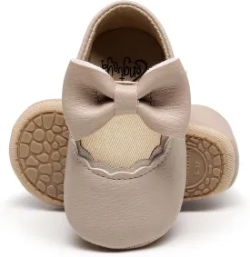 HONGTEYA Infant Baby Girls Mary Jane Flats Non Slip for Toddler First Walkers Soft Sole PU Leather Crib Shoes Sneaker Wedding Party Christmas Princess Dress Shoes Baby Moccasins Girls