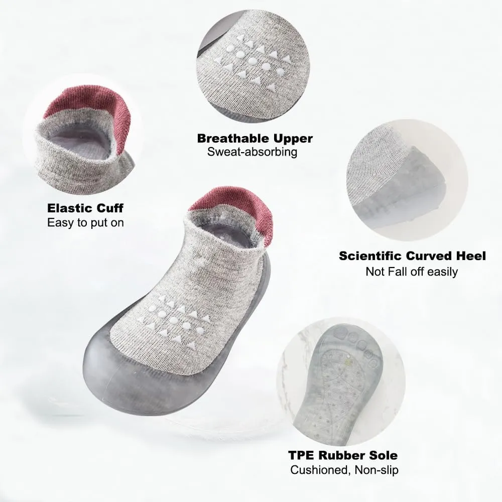 HOWELL Baby Toddler Sock Shoes Infant First Walking Shoes Indoor Anti-Slip Slippers for Baby Girls Boys