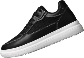Invisible Height Boosting Shoes for Men Women 2.4/3/4 Inches Elevator Tennis Shoes Wide Lace Up Casual Walking Sneakers