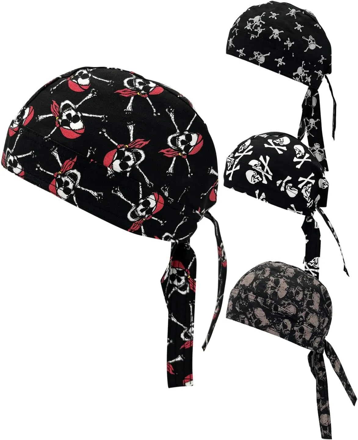 JHYWELL Cotton Dew Beanie Skull Cap Helmet Liner Doo Rag Bandana Welder Welding Sweat Do Rags for Men and Women