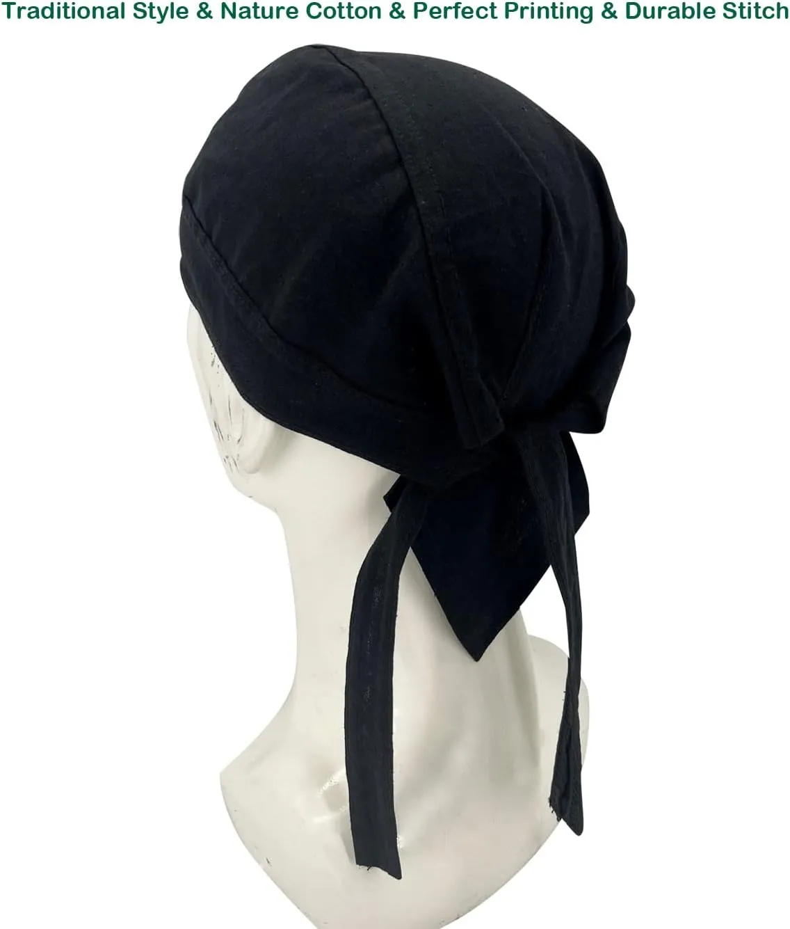JHYWELL Cotton Dew Beanie Skull Cap Helmet Liner Doo Rag Bandana Welder Welding Sweat Do Rags for Men and Women