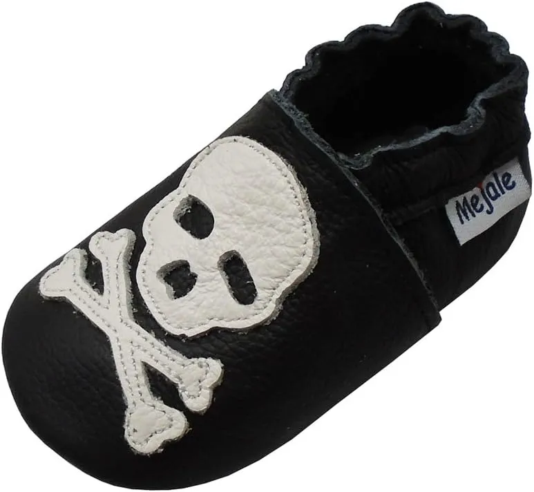 Mejale Baby Shoes Soft Sole Leather Moccasins Cartoon Butterfly Infant Toddler First Walker Slippers