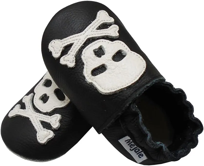 Mejale Baby Shoes Soft Sole Leather Moccasins Cartoon Butterfly Infant Toddler First Walker Slippers