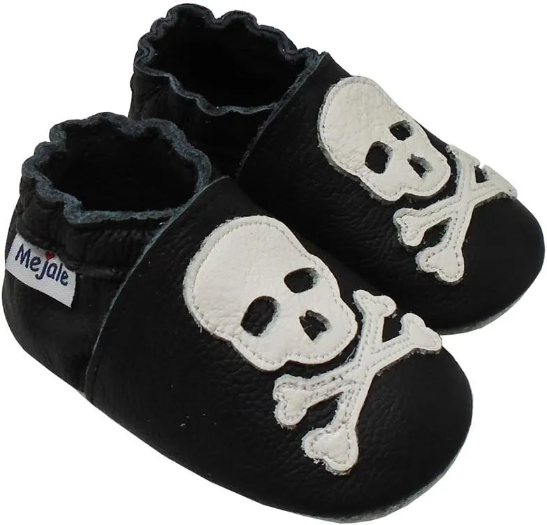 Mejale Baby Shoes Soft Sole Leather Moccasins Cartoon Butterfly Infant Toddler First Walker Slippers