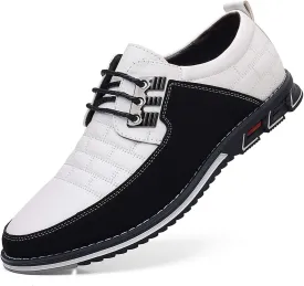 Mens Dress Shoes Casual Business Oxford Derby Orthopedic Leather Shoes Simple Lace-up Walk Loafers Flats Shoes for Men