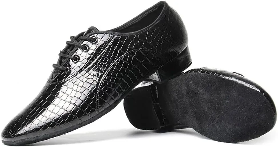 Men's Standard Ballroom Dance Shoes 2CM Low Heel Jazz Tango Dancing Sneakers for Men(38)