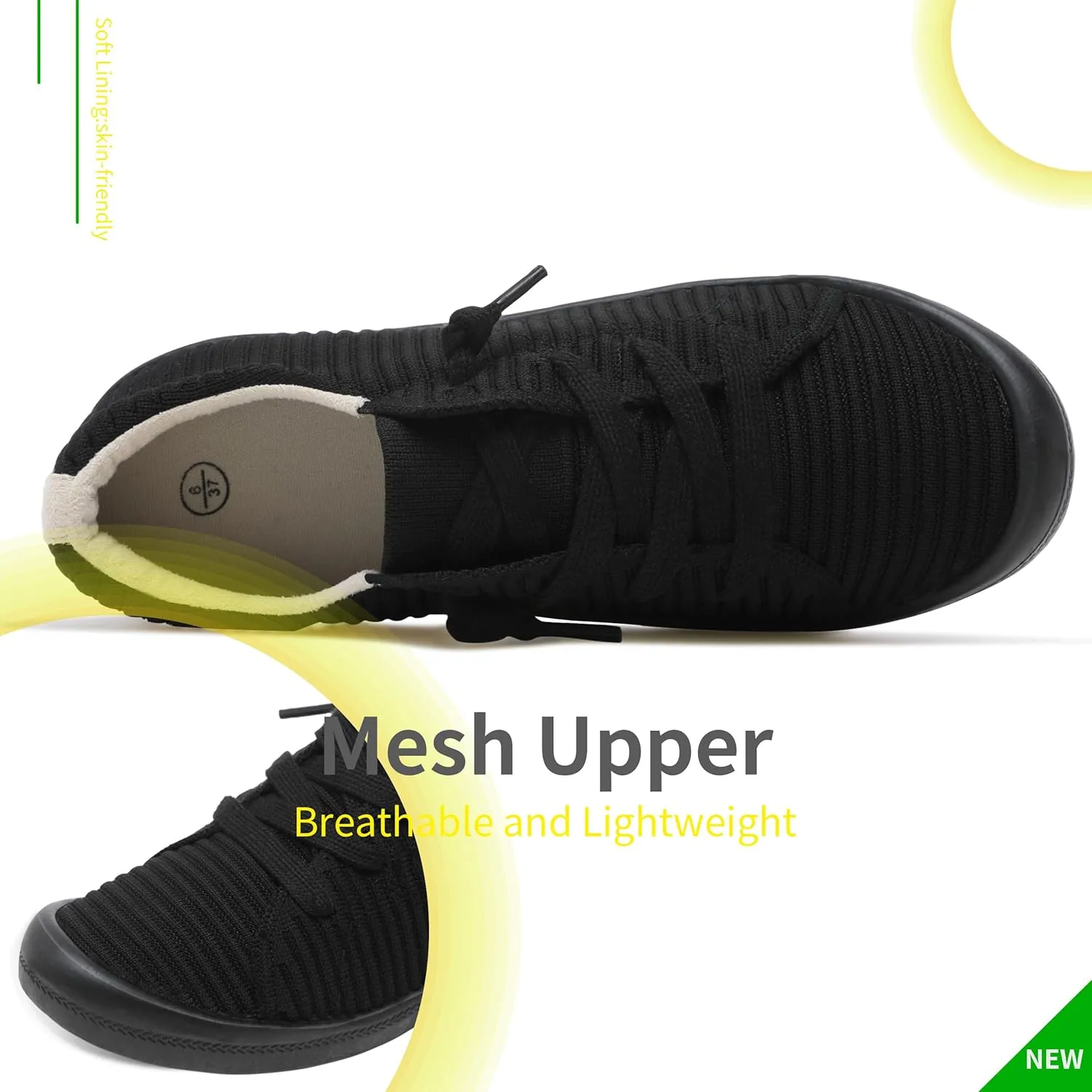 Mesh Slip On Shoes Women Comfort Knit Slip On Loafer Casual Fashion Sneaker Lightweight and Breathable Walking Flats