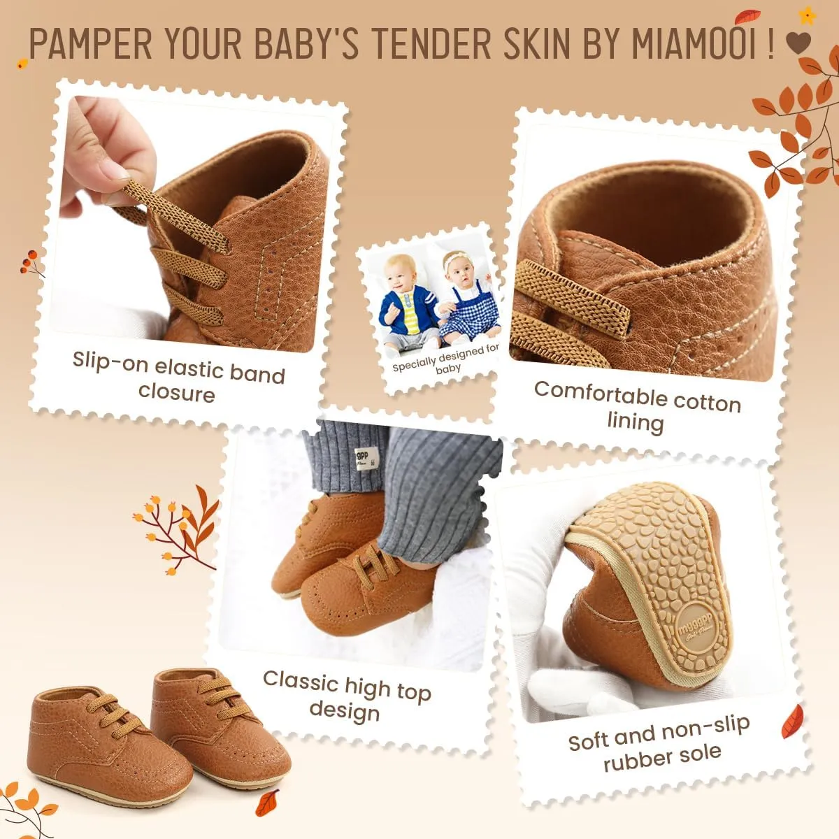 Miamooi Infant Baby Boys Girls Loafers Classic PU Leather Wedding Dress Shoes Toddler Brogue Formal Flat Lazy Crib Oxford First Walking Christening Shoe