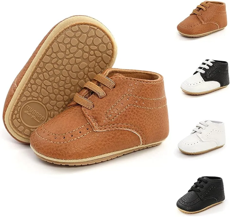 Miamooi Infant Baby Boys Girls Loafers Classic PU Leather Wedding Dress Shoes Toddler Brogue Formal Flat Lazy Crib Oxford First Walking Christening Shoe