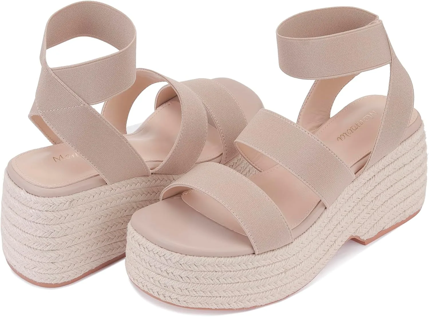 Monrovia Women's Platform Wedge Espadrille Sandals, Ankle Strap Beach Sandals