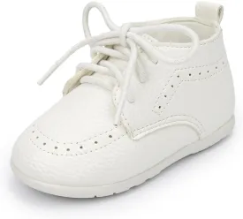 ohsofy Infant Baby Boy Oxford Shoes PU Leather Loafers Rubber and Soft Sole Wedding Dress Shoes Toddler Girl Baby Walking Shoes