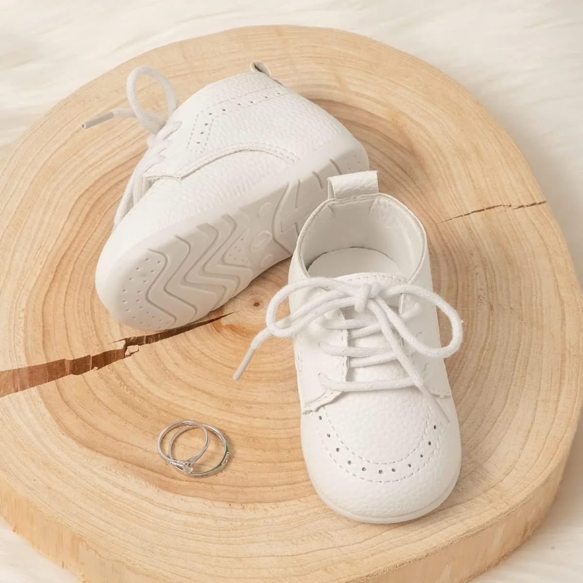 ohsofy Infant Baby Boy Oxford Shoes PU Leather Loafers Rubber and Soft Sole Wedding Dress Shoes Toddler Girl Baby Walking Shoes