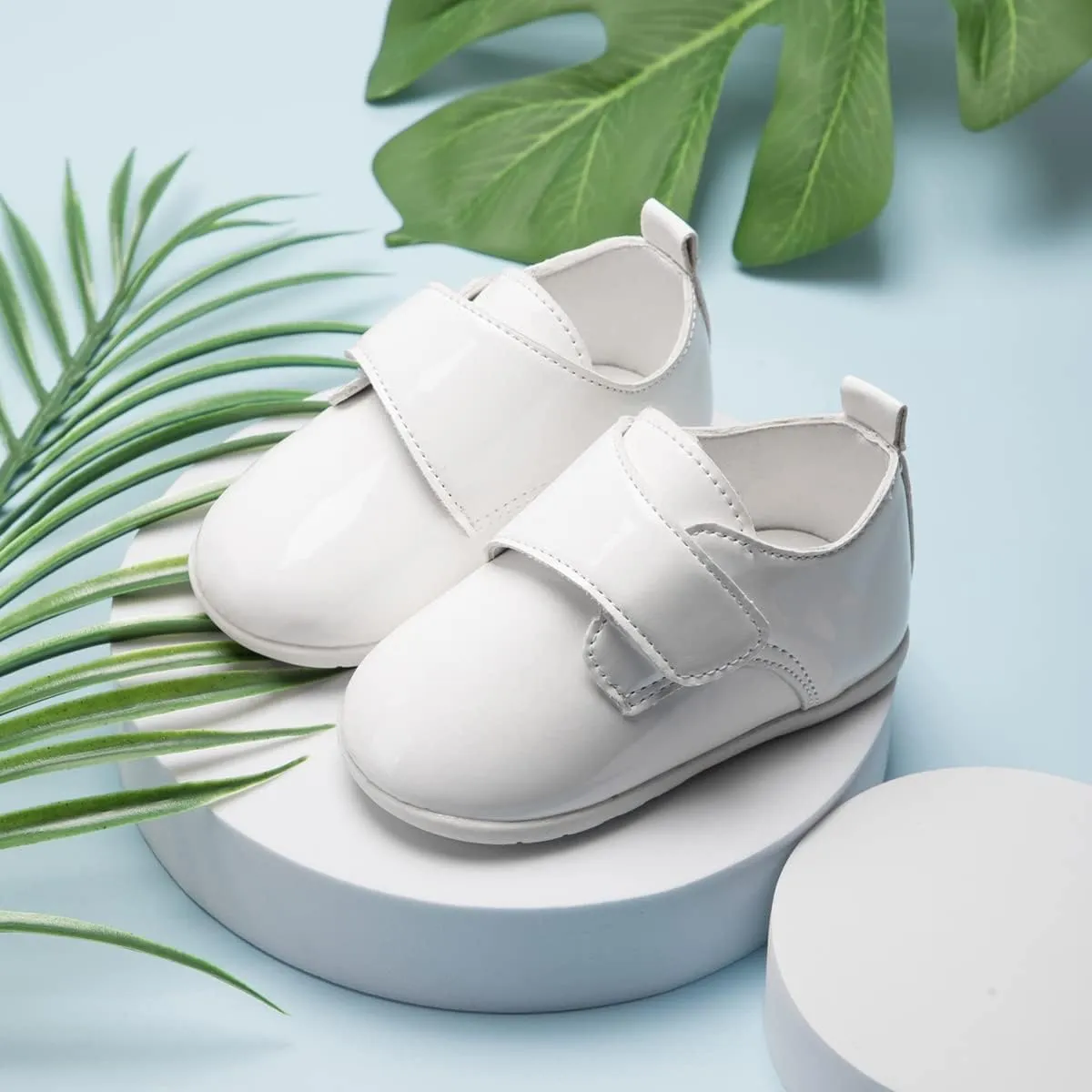 ohsofy Infant Baby Boy Oxford Shoes PU Leather Loafers Rubber and Soft Sole Wedding Dress Shoes Toddler Girl Baby Walking Shoes