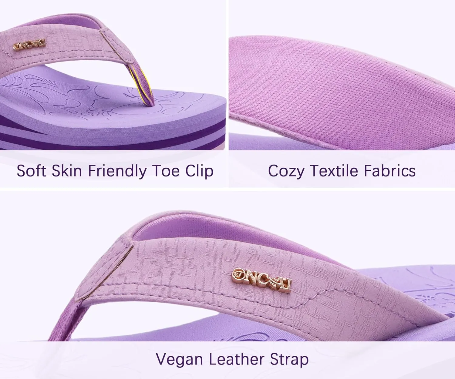 ONCAI Womens Platform Flip Flops Trendy Dressy Womans Summer Sandals with Comfortable Flatform Arch Support Walking Outdoor Rubber Soles (US Size 5-11)