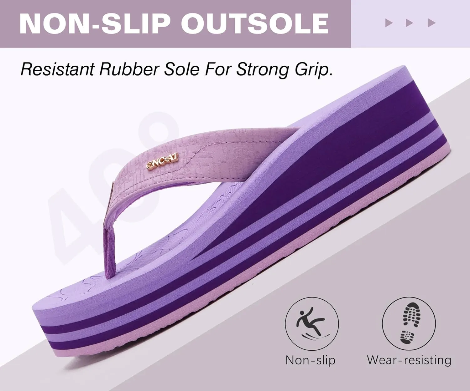 ONCAI Womens Platform Flip Flops Trendy Dressy Womans Summer Sandals with Comfortable Flatform Arch Support Walking Outdoor Rubber Soles (US Size 5-11)
