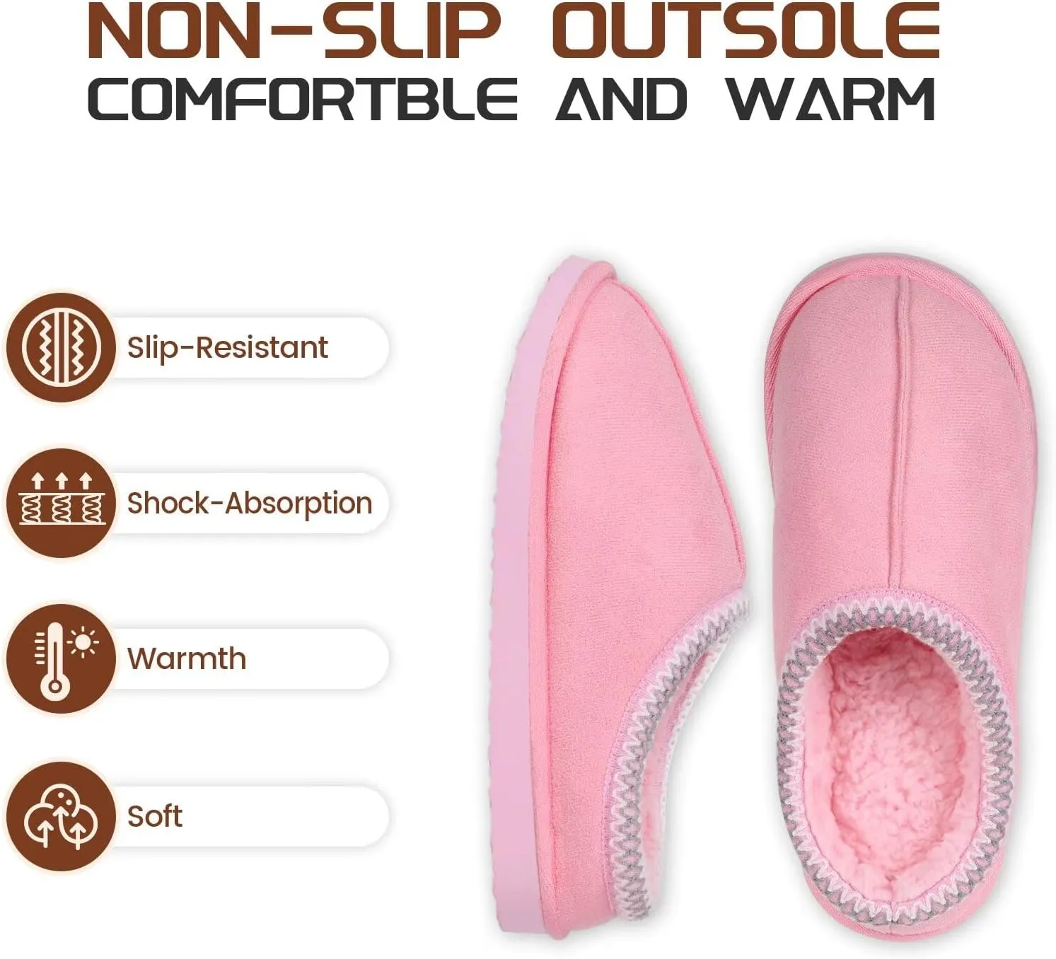 OOW Slippers for Women Indoor and Outdoor Fuzzy Slippers Womens House Shoes