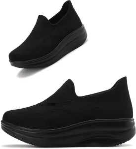 Oude Slip On Sneakers Women Comfortable | Womens Orthopedic Slip On Shoes Traveling | 2 Inch Rocker Bottom