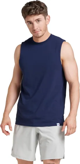 Russell Athletic Men's Dri-Power Cotton Blend Sleeveless Muscle Shirts, Moisture Wicking Odor Protection UPF 30 , Sizes S-4X