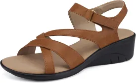 SHIBEVER Wedge Sandals for Women Dressy: Womens Sandals Comfortable - Summer Open Toe Casual Walking Low Wedges