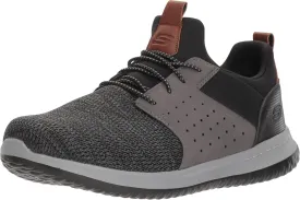 Skechers Men's Classic Fit-Delson-Camden Sneaker, Black/Grey, 13