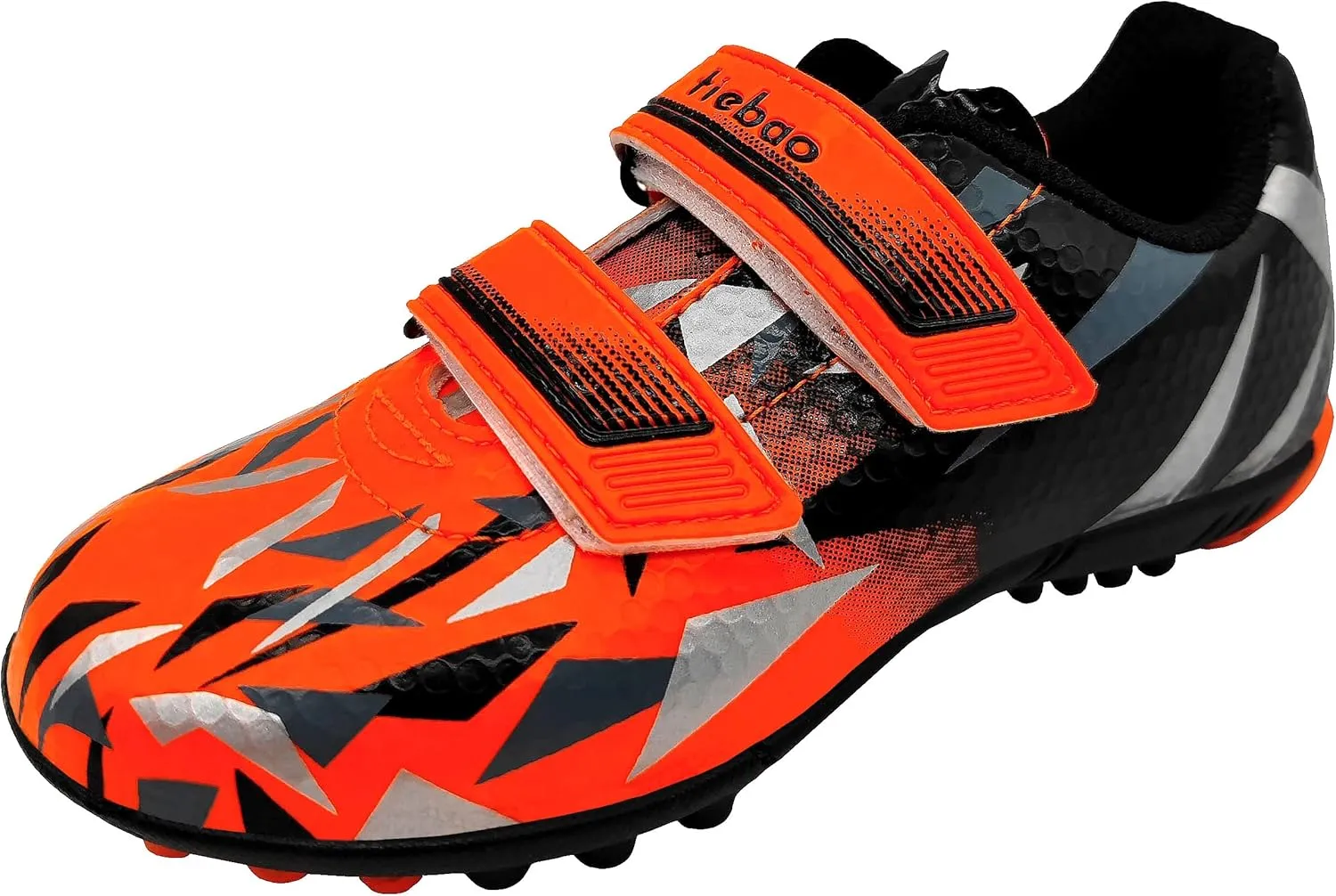 Turf Soccer Shoes for Boys Girls Football Cleats Hook-and-Loop Adjustable Strap (Toddler/Little Kid)
