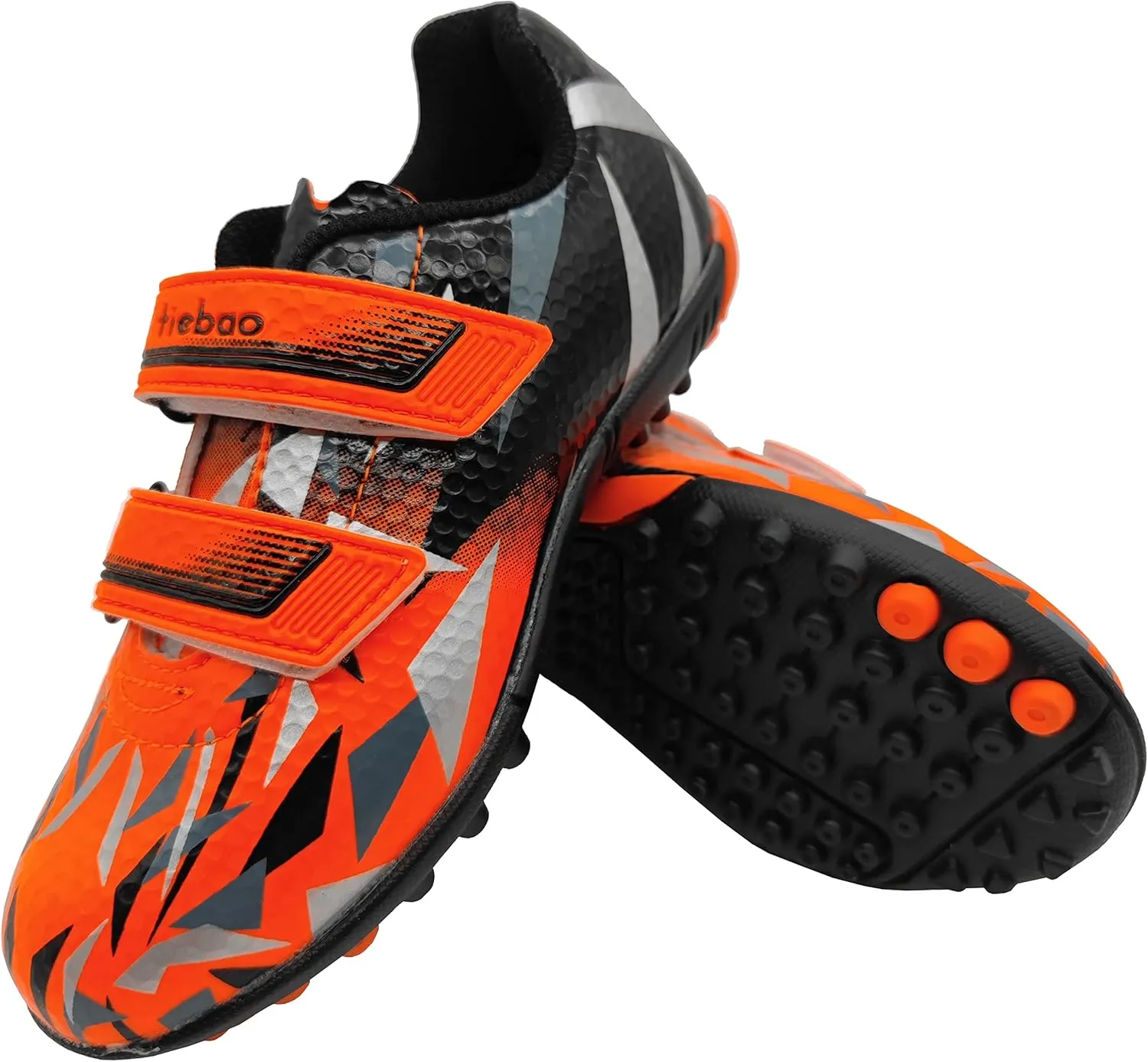 Turf Soccer Shoes for Boys Girls Football Cleats Hook-and-Loop Adjustable Strap (Toddler/Little Kid)