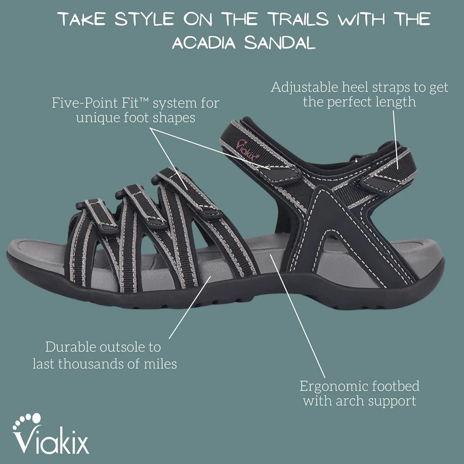 Viakix Acadia Hiking Sandal  Comfortable, Stylish Women's Sandals