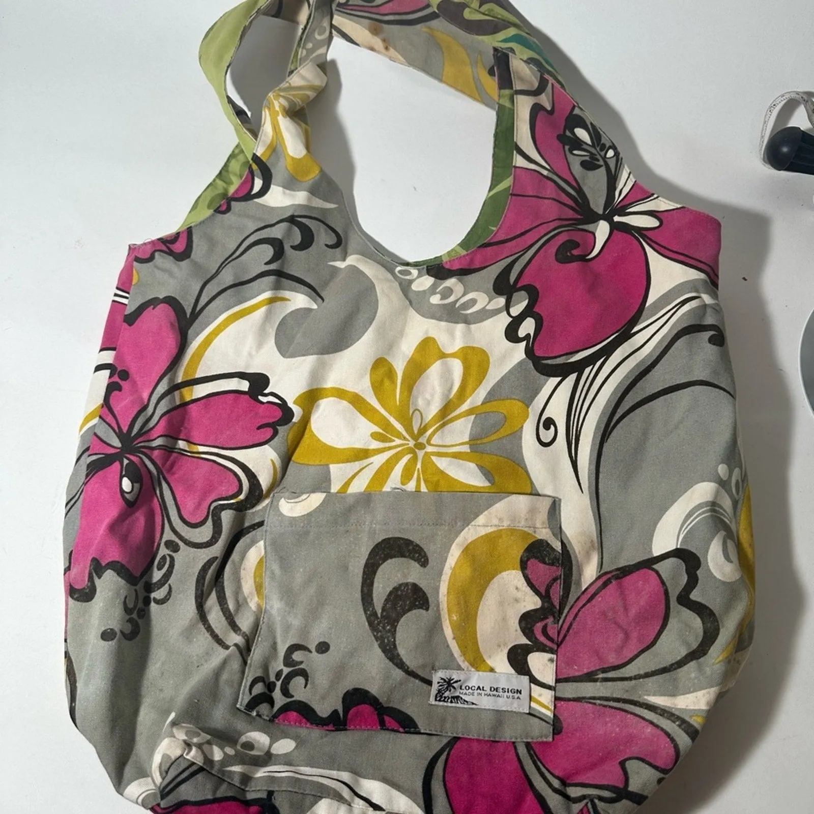 Vibrant Pink and Yellow Floral Tote Bag