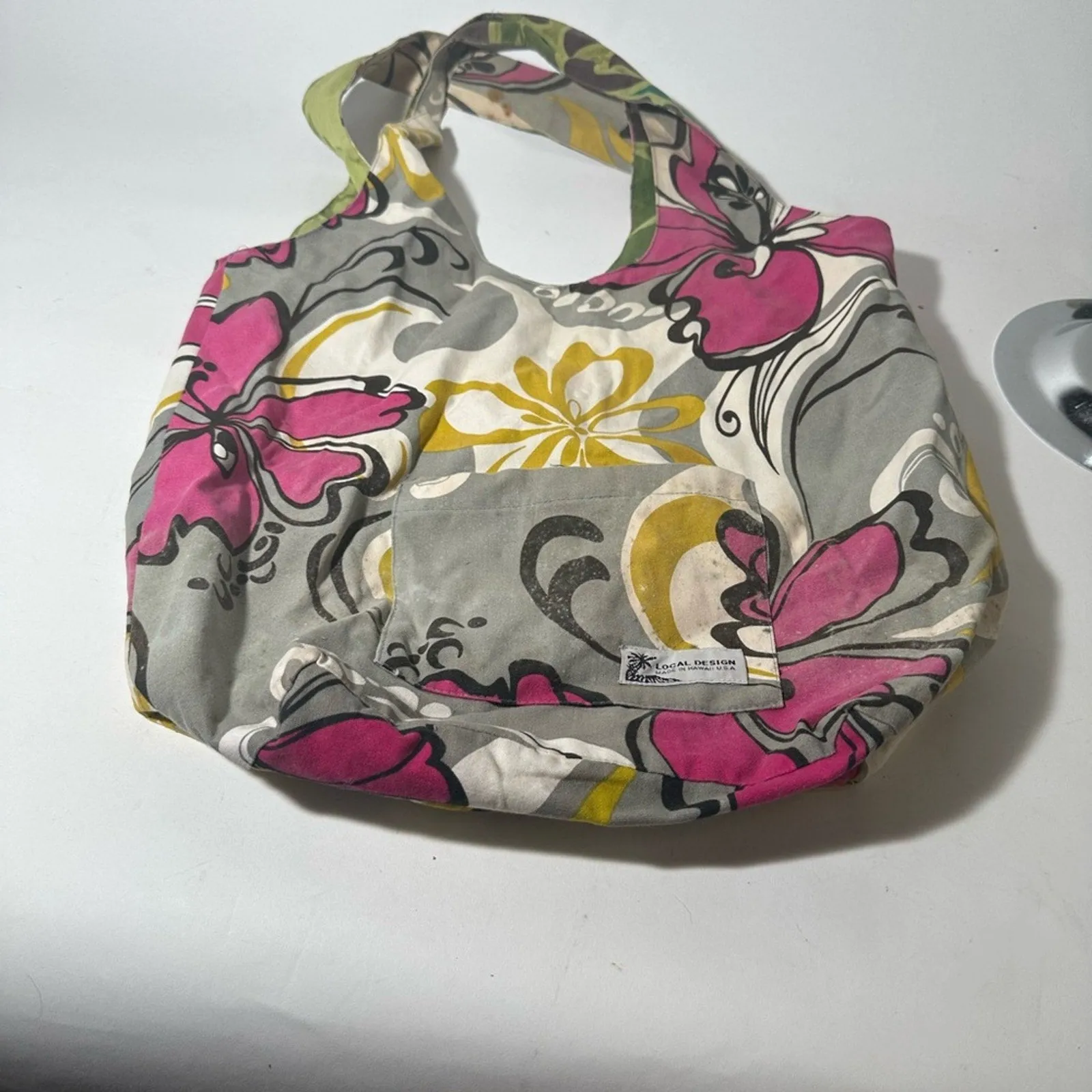 Vibrant Pink and Yellow Floral Tote Bag