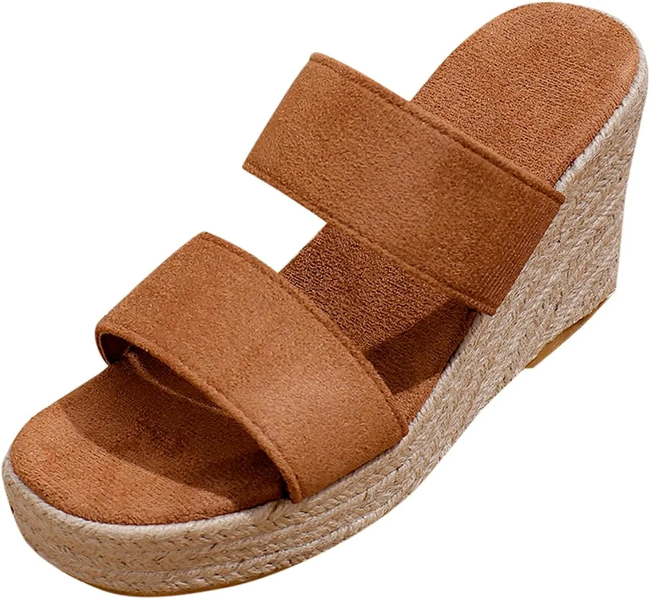Wedge Sandals for Women Open Toe Slip on Platform Slides Comfort Sandal Backless Wedges Heel Beach Slipper Summer Shoe