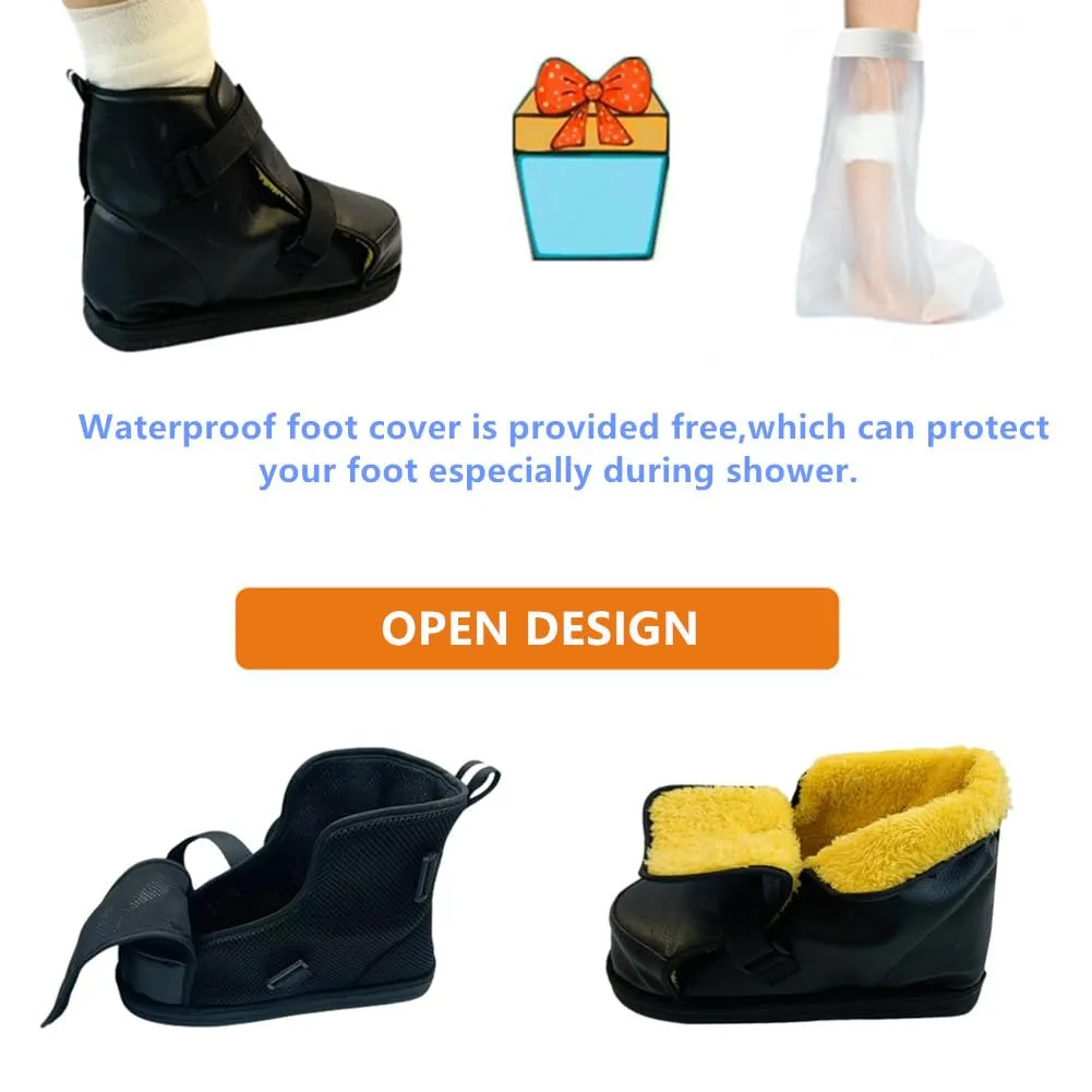 WEEOATAR Medical Boot,Post-op Shoe,Adjustable Walking Shoe with Magic Stickers, Orthopedic Boot Recovery Shoe for Post-surgery,Broken Foot or Toe,Stress Fractures,Bunions,or Hammer(Thin,Black2,XL)
