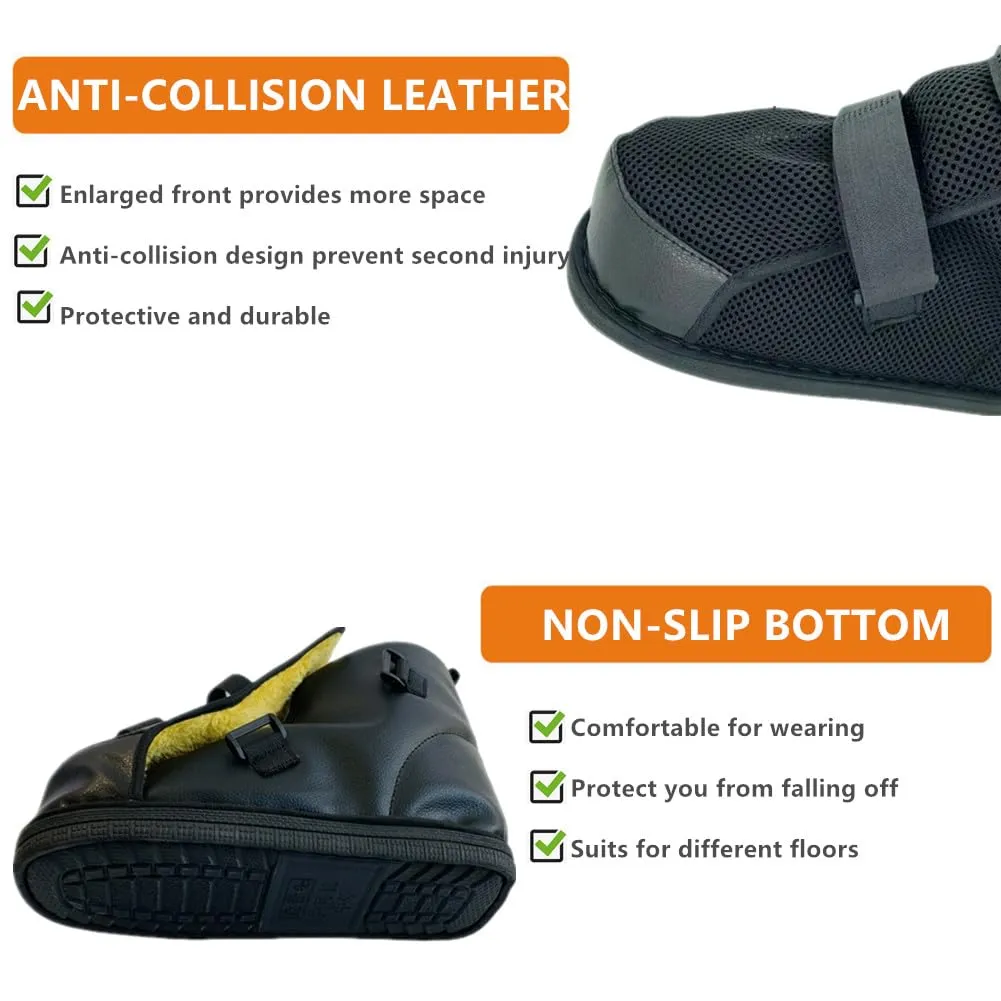 WEEOATAR Medical Boot,Post-op Shoe,Adjustable Walking Shoe with Magic Stickers, Orthopedic Boot Recovery Shoe for Post-surgery,Broken Foot or Toe,Stress Fractures,Bunions,or Hammer(Thin,Black2,XL)